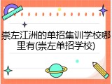 崇左江洲的单招集训学校哪里有(崇左单招学校)