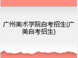 广州美术学院自考招生(广美自考招生)