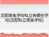 沈阳贵族学校私立有哪些学校(沈阳私立贵族学校)