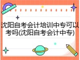 沈阳自考会计培训中专可以考吗(沈阳自考会计中专)