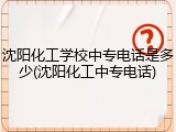 沈阳化工学校中专电话是多少(沈阳化工中专电话)