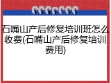 石嘴山产后修复培训班怎么收费(石嘴山产后修复培训费用)