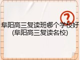 阜阳高三复读班哪个学校好(阜阳高三复读名校)