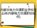 内蒙古电力交通职业学校怎么样(内蒙电力交通职校如何)