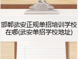 邯郸武安正规单招培训学校在哪(武安单招学校地址)