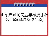 山东省潍坊商业学校属于什么性质(潍坊商校性质)