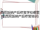 西双版纳产后修复学校哪里找(西双版纳产后修复培训)
