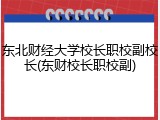 东北财经大学校长职校副校长(东财校长职校副)