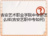 吉安艺术职业学院中专部怎么样(吉安艺职中专如何)