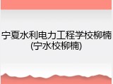 宁夏水利电力工程学校柳楠(宁水校柳楠)
