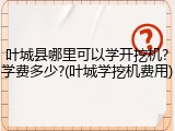 叶城县哪里可以学开挖机?学费多少?(叶城学挖机费用)