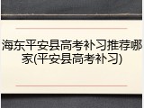 海东平安县高考补习推荐哪家(平安县高考补习)