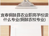 宜春铜鼓县农业职高学校读什么专业(铜鼓农校专业)