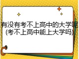 有没有考不上高中的大学呢(考不上高中能上大学吗)