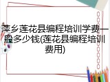 萍乡莲花县编程培训学费一般多少钱(莲花县编程培训费用)
