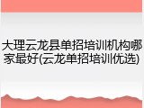 大理云龙县单招培训机构哪家最好(云龙单招培训优选)
