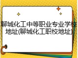 聊城化工中等职业专业学校地址(聊城化工职校地址)