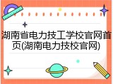 湖南省电力技工学校官网首页(湖南电力技校官网)