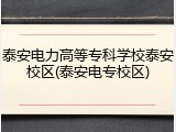 泰安电力高等专科学校泰安校区(泰安电专校区)