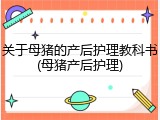 关于母猪的产后护理教科书(母猪产后护理)