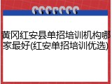 黄冈红安县单招培训机构哪家最好(红安单招培训优选)