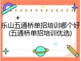乐山五通桥单招培训哪个好(五通桥单招培训优选)