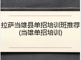 拉萨当雄县单招培训班推荐(当雄单招培训)