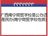 广西南宁商贸学校是公办还是民办(南宁商贸学校性质)