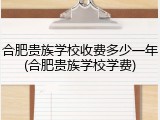 合肥贵族学校收费多少一年(合肥贵族学校学费)