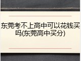 东莞考不上高中可以花钱买吗(东莞高中买分)