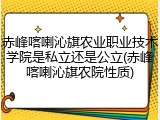 赤峰喀喇沁旗农业职业技术学院是私立还是公立(赤峰喀喇沁旗农院性质)