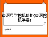 青河县学挖机价格(青河挖机学费)