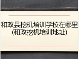 和政县挖机培训学校在哪里(和政挖机培训地址)