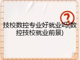技校数控专业好就业吗(数控技校就业前景)