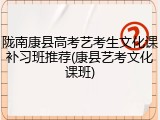 陇南康县高考艺考生文化课补习班推荐(康县艺考文化课班)