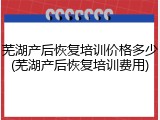 芜湖产后恢复培训价格多少(芜湖产后恢复培训费用)