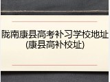 陇南康县高考补习学校地址(康县高补校址)