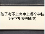 孩子考不上高中上哪个学校好(中考落榜择校)