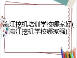 濠江挖机培训学校哪家好(濠江挖机学校哪家强)