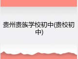贵州贵族学校初中(贵校初中)