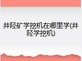 井陉矿学挖机在哪里学(井陉学挖机)