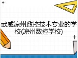 武威凉州数控技术专业的学校(凉州数控学校)