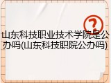 山东科技职业技术学院是公办吗(山东科技职院公办吗)