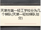 天津市第一轻工学校分为几个梯队(天津一轻校梯队划分)