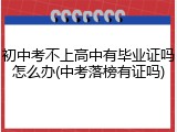 初中考不上高中有毕业证吗怎么办(中考落榜有证吗)