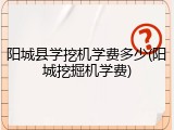 阳城县学挖机学费多少(阳城挖掘机学费)