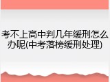 考不上高中判几年缓刑怎么办呢(中考落榜缓刑处理)