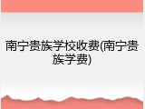 南宁贵族学校收费(南宁贵族学费)