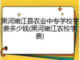 黑河嫩江县农业中专学校学费多少钱(黑河嫩江农校学费)