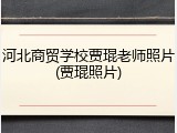 河北商贸学校贾琨老师照片(贾琨照片)